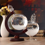 Weather Forecast Crystal Wooden Glass Base Globe Shape Home Decoration