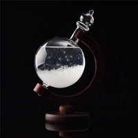 Weather Forecast Crystal Wooden Glass Base Globe Shape Home Decoration